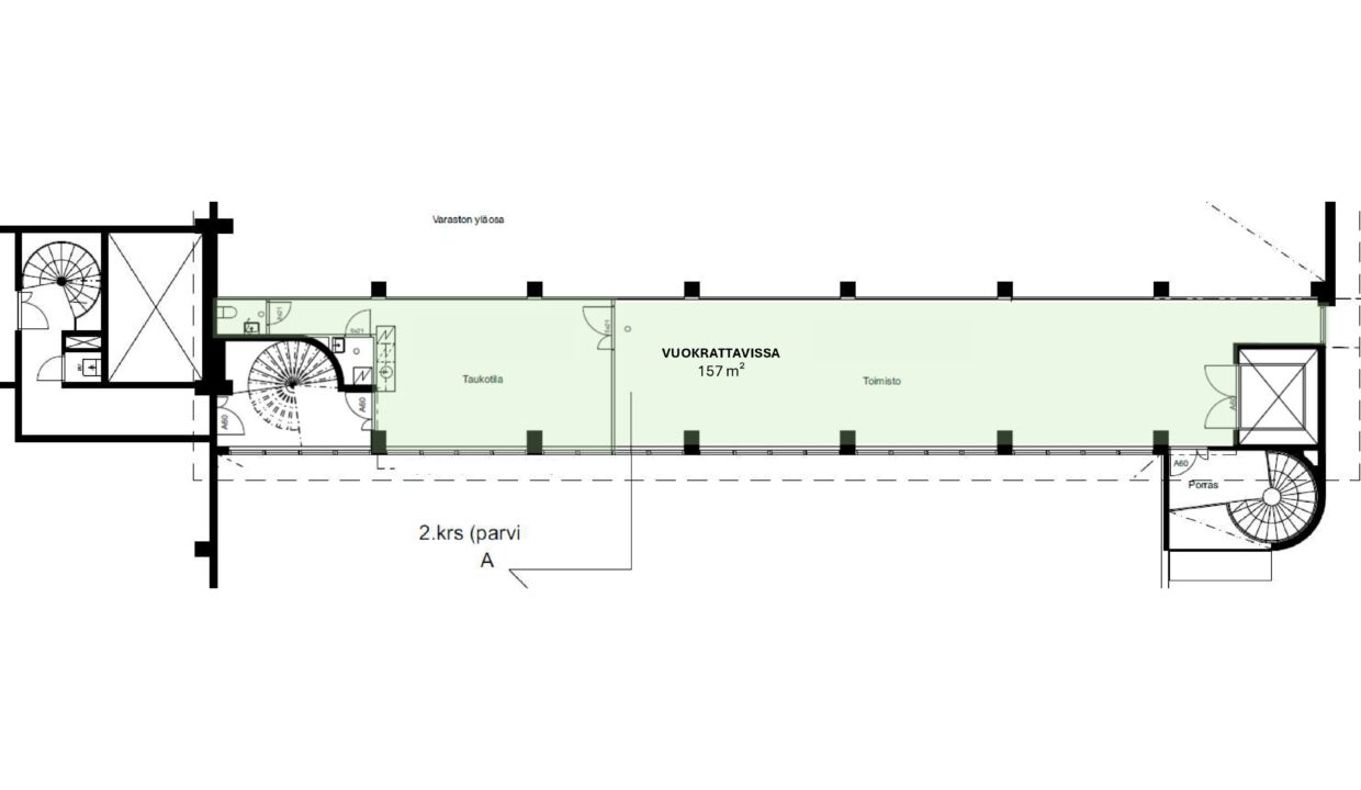 Mekaanikonkatu 1 (2. krs) - Toimistoparvi 157 m2